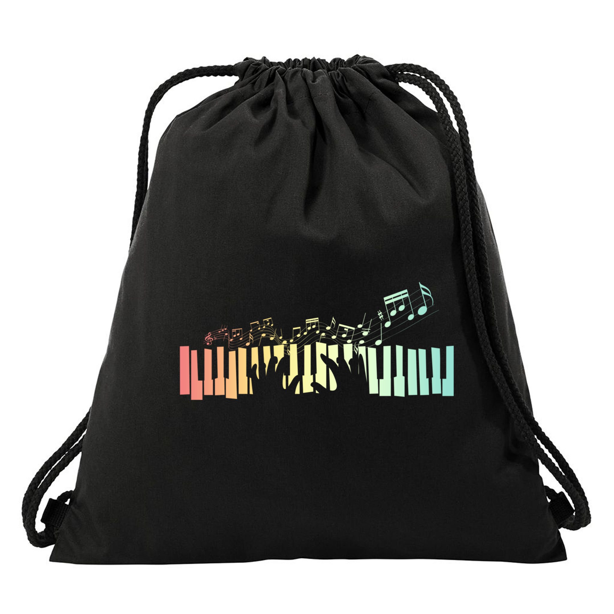 Pianist Gift Idea Keyboards Music Notes Piano Gift Drawstring Bag
