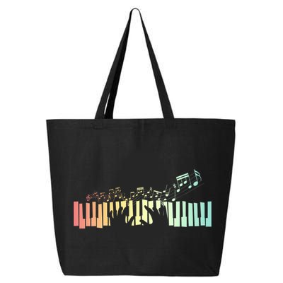 Pianist Gift Idea Keyboards Music Notes Piano Gift 25L Jumbo Tote