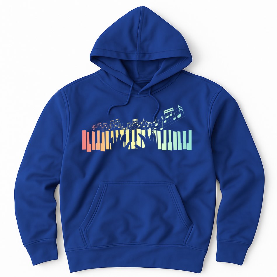 Pianist Gift Idea Keyboards Music Notes Piano Gift Hoodie