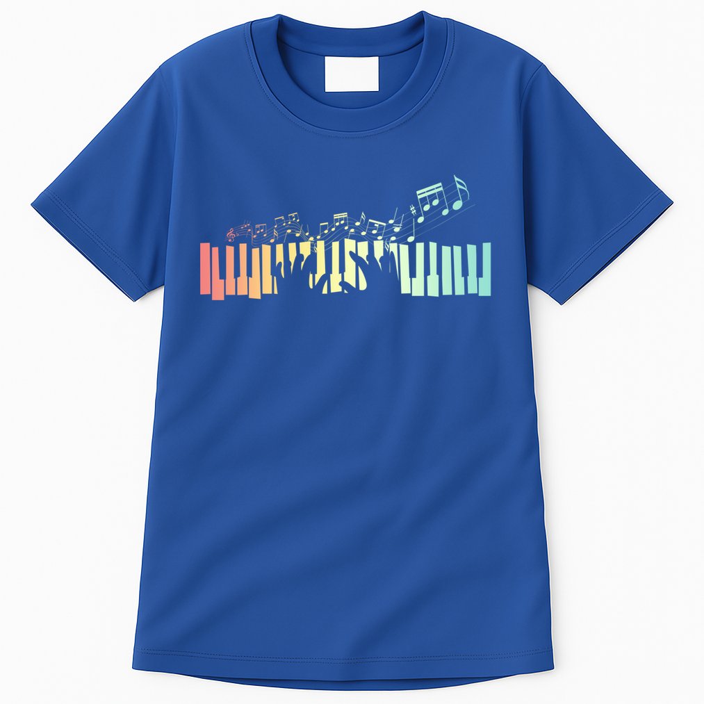 Pianist Gift Idea Keyboards Music Notes Piano Gift Tall T-Shirt