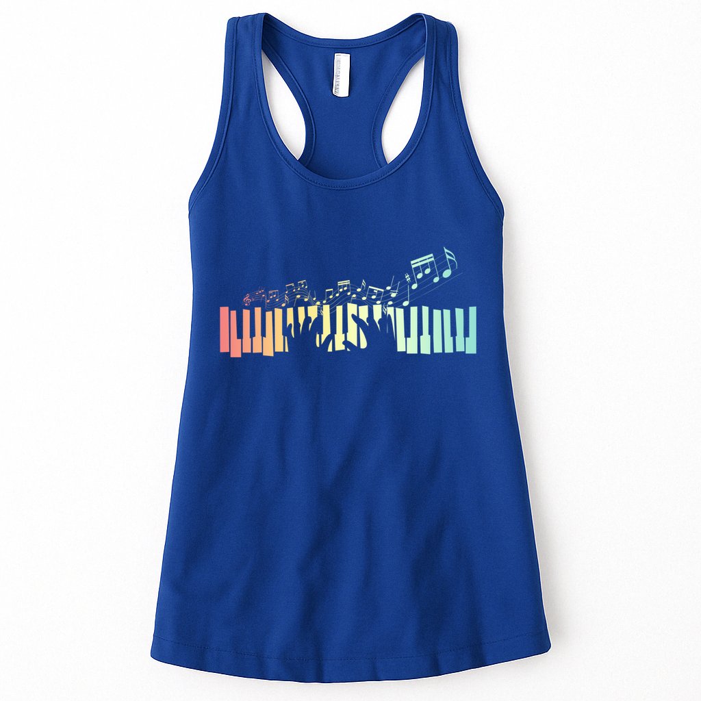 Pianist Gift Idea Keyboards Music Notes Piano Gift Womens Tank Top