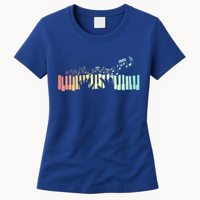 Pianist Gift Idea Keyboards Music Notes Piano Gift Womens T-Shirt