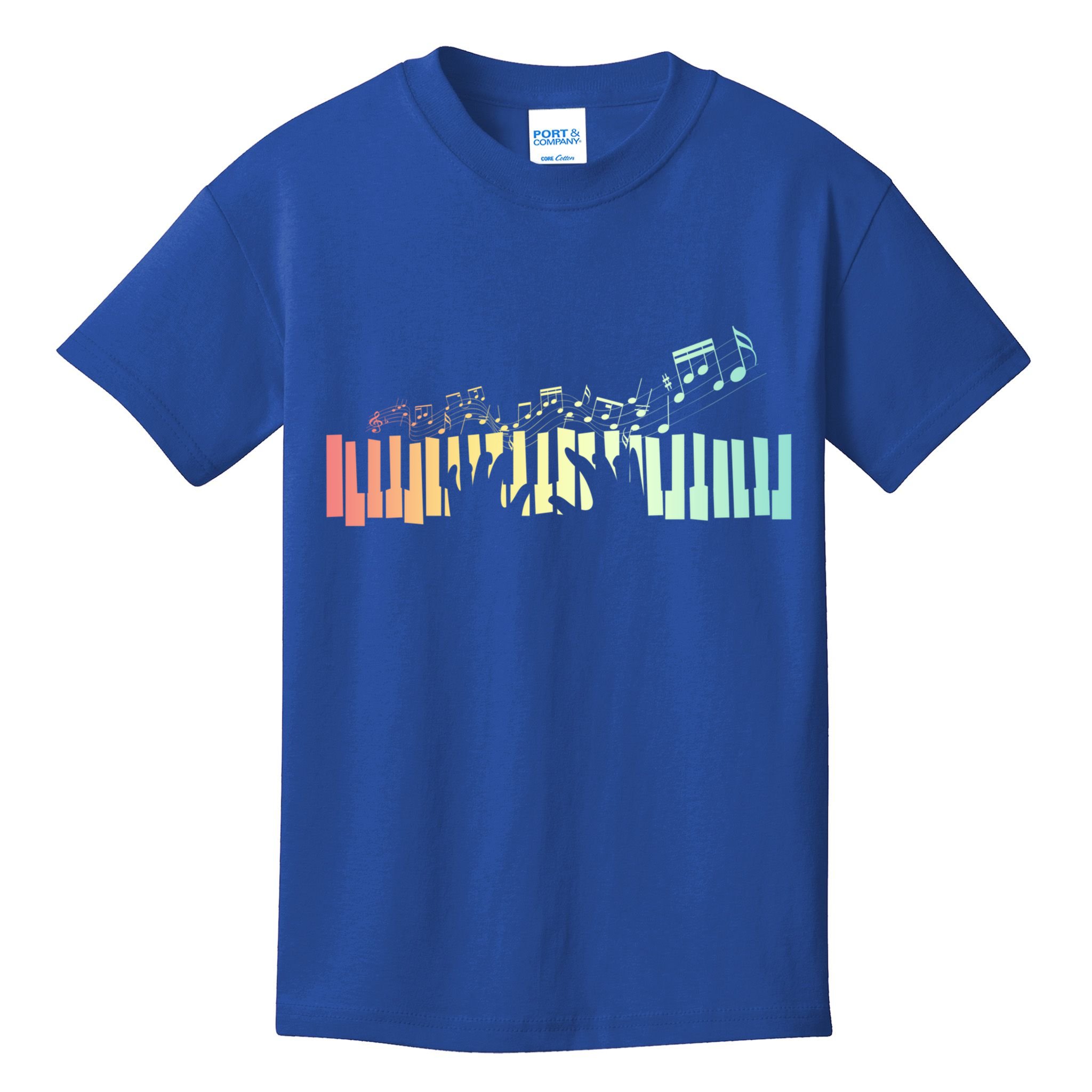 Pianist Gift Idea Keyboards Music Notes Piano Gift Kids T-Shirt