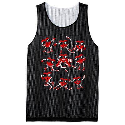 Player Goalie Ice Hockey Heart Apparel Funny Valentines Day Mesh Reversible Basketball Jersey Tank