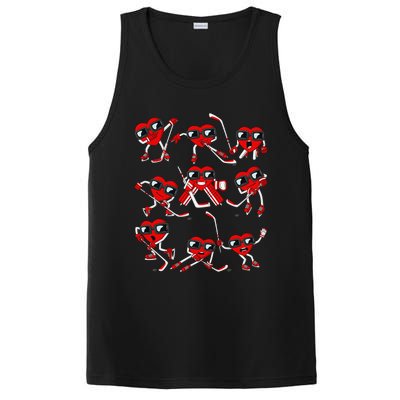 Player Goalie Ice Hockey Heart Apparel Funny Valentines Day PosiCharge Competitor Tank