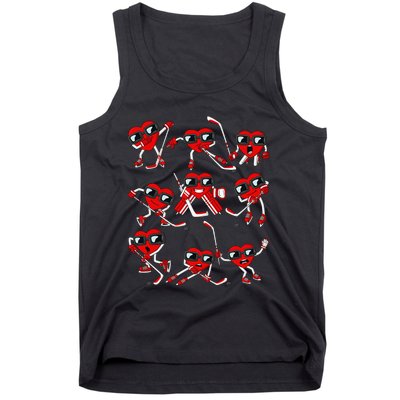 Player Goalie Ice Hockey Heart Apparel Funny Valentines Day Tank Top