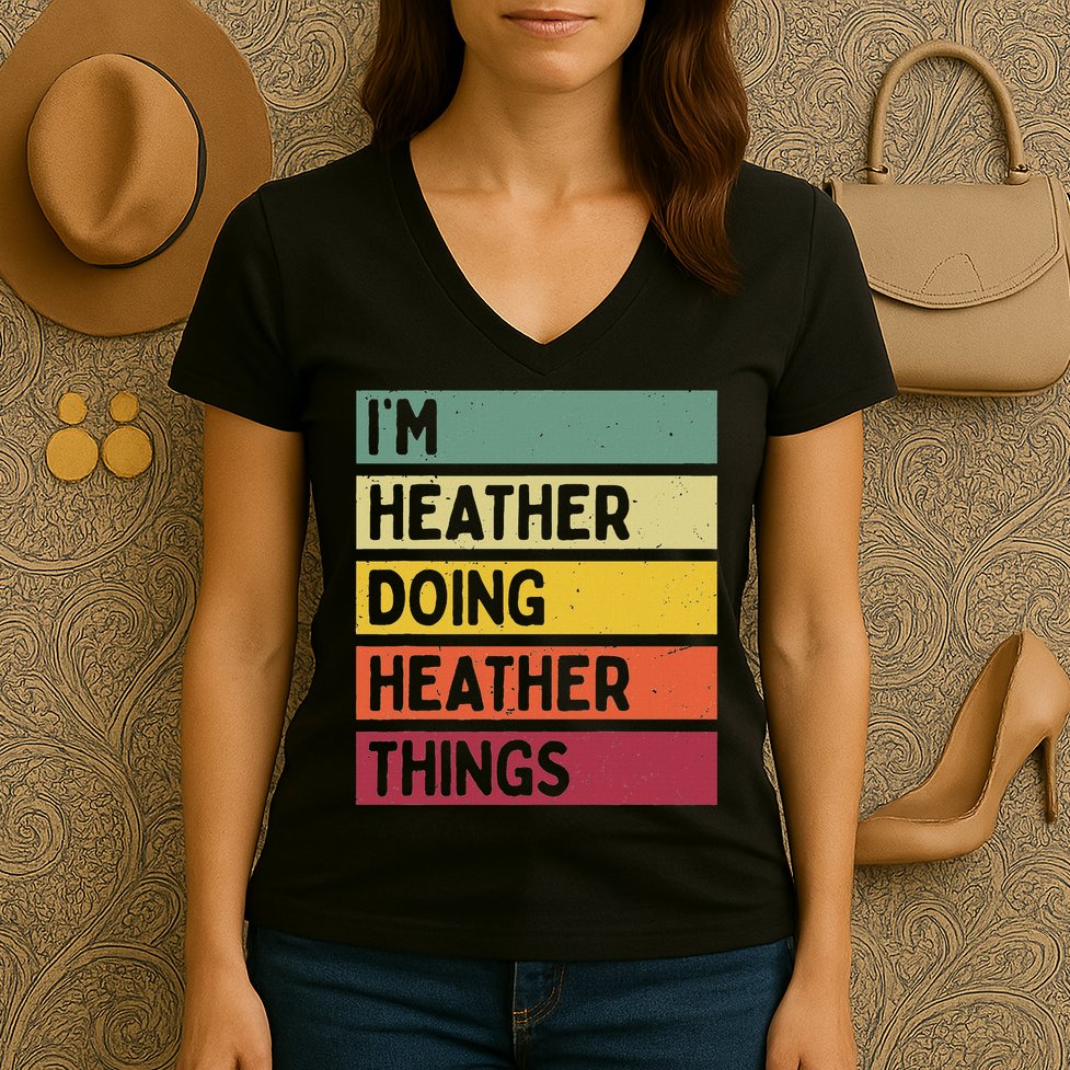 Personalized Gift Ideas Heather I'm Heather Doing Heather Things  Women's V-Neck T-Shirt