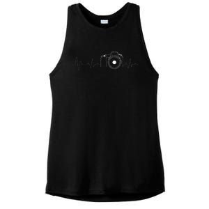 Photographer Gift Idea HeartBeat Photography Camera Ladies PosiCharge Tri-Blend Wicking Tank