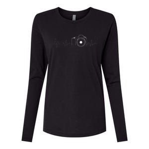 Photographer Gift Idea HeartBeat Photography Camera Womens Cotton Relaxed Long Sleeve T-Shirt