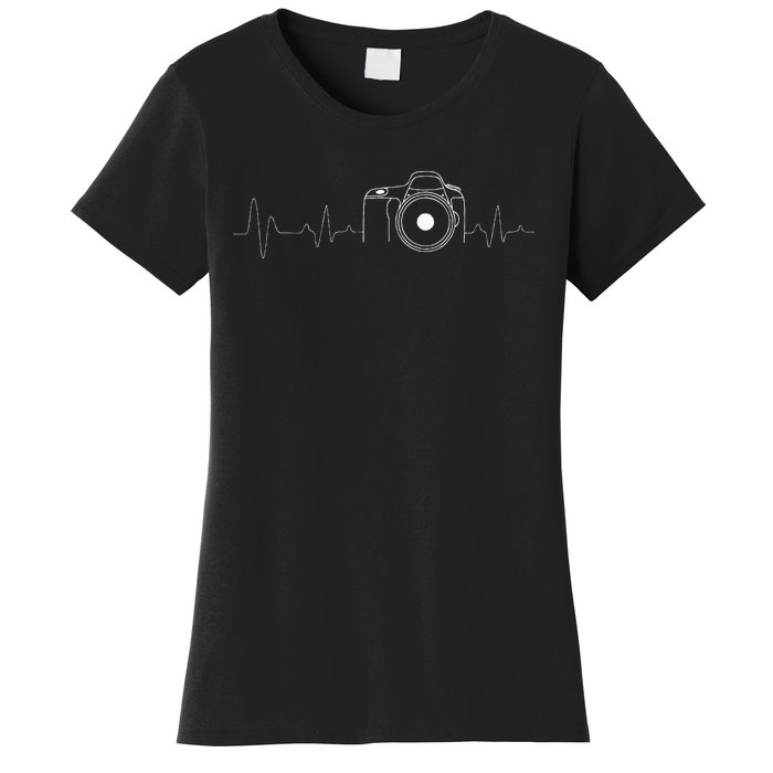 Photographer Gift Idea HeartBeat Photography Camera Women's T-Shirt