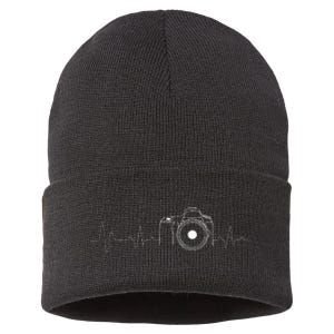 Photographer Gift Idea HeartBeat Photography Camera Sustainable Knit Beanie