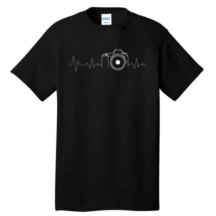 Photographer Gift Idea HeartBeat Photography Camera Tall T-Shirt