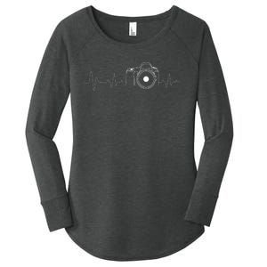 Photographer Gift Idea HeartBeat Photography Camera Women's Perfect Tri Tunic Long Sleeve Shirt