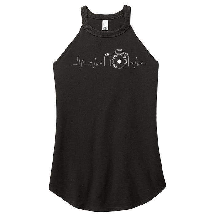 Photographer Gift Idea HeartBeat Photography Camera Women's Perfect Tri Rocker Tank