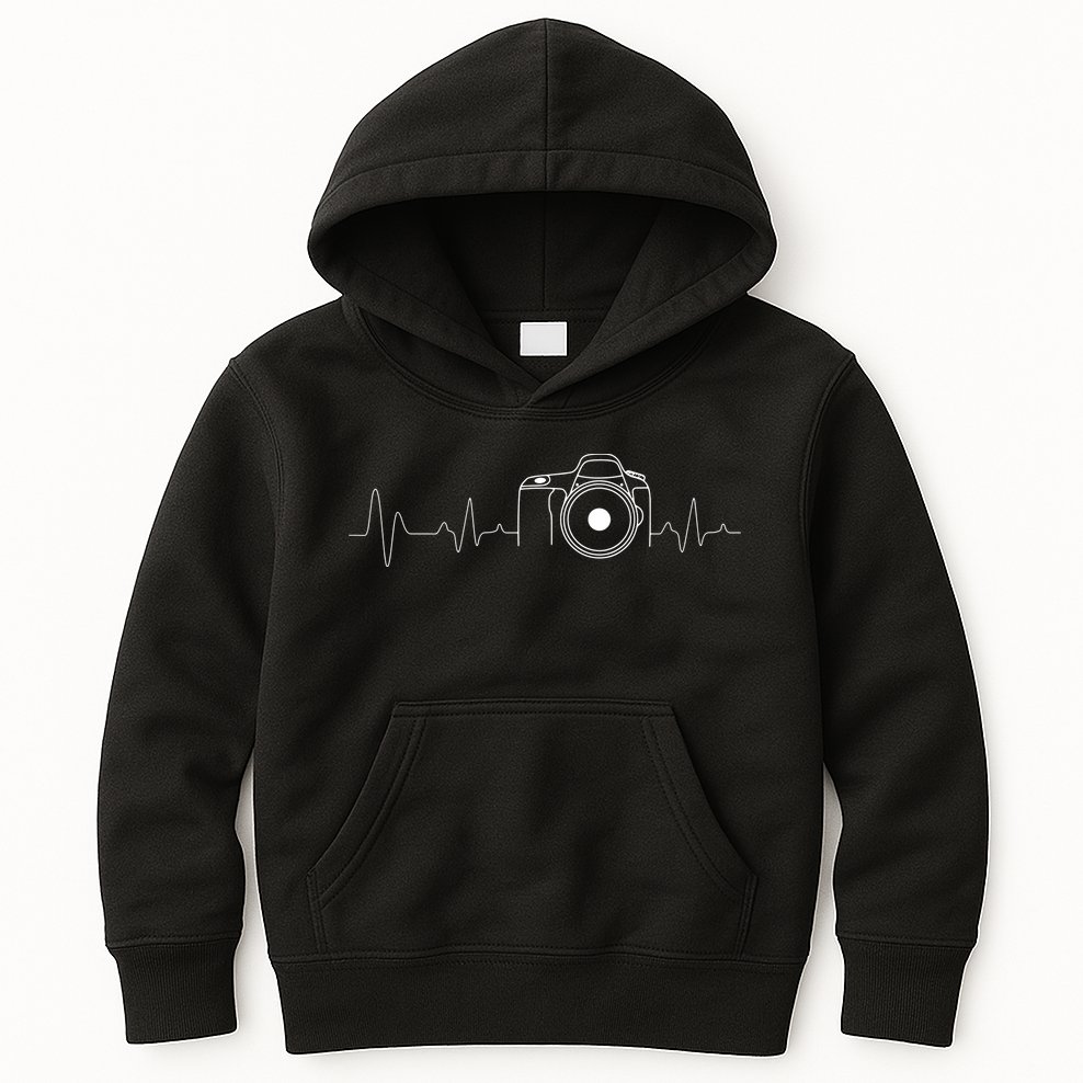 Photographer Gift Idea HeartBeat Photography Camera Kids Hoodie