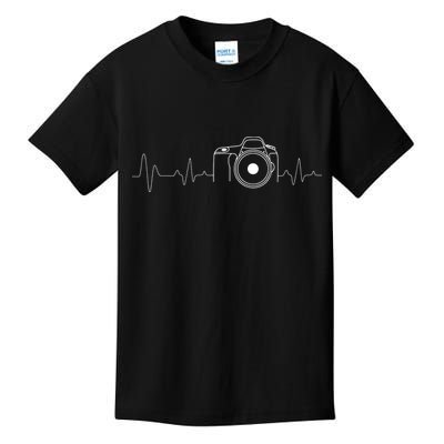 Photographer Gift Idea HeartBeat Photography Camera Kids T-Shirt