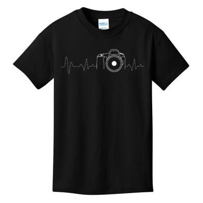 Photographer Gift Idea HeartBeat Photography Camera Kids T-Shirt