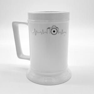 Photographer Gift Idea HeartBeat Photography Camera Beer Stein