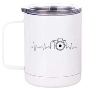 Photographer Gift Idea HeartBeat Photography Camera 12 oz Stainless Steel Tumbler Cup