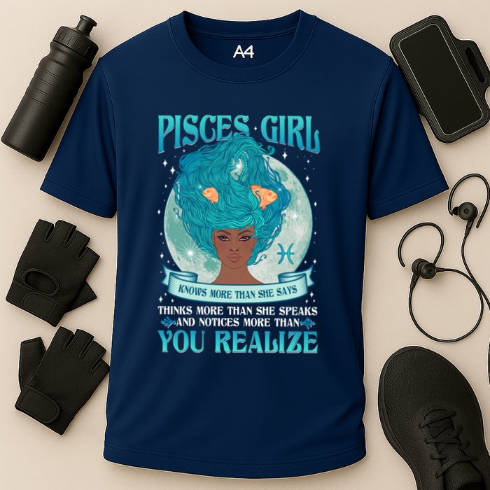 Pisces Girl Knows More Than She Says Cooling Performance Crew T-Shirt