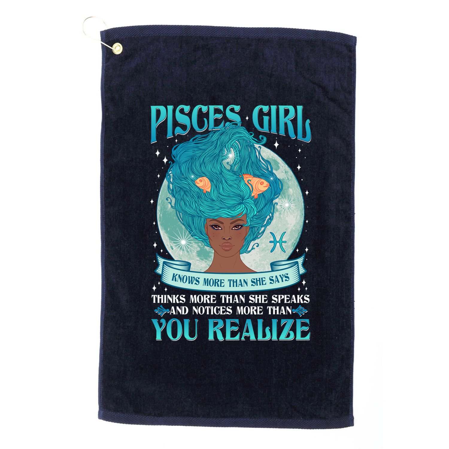 Pisces Girl Knows More Than She Says Golf Towel
