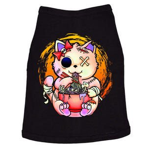 Pastel Goth Kawaii Creepy Cat Eating Ramen Noodles Halloween Doggie Tank