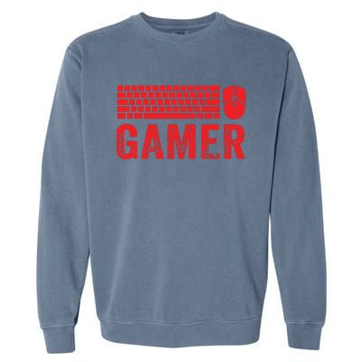 PC Gaming Keyboard Mouse WASD Gift For Computer Gamers Garment-Dyed Sweatshirt