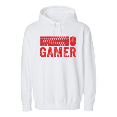 PC Gaming Keyboard Mouse WASD Gift For Computer Gamers Garment-Dyed Fleece Hoodie