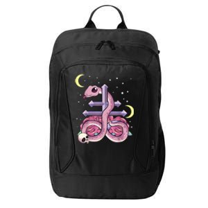 Pastel Goth Kawaii Leviathan Cross Snake Serpent Roses City Backpack