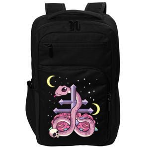 Pastel Goth Kawaii Leviathan Cross Snake Serpent Roses Impact Tech Backpack