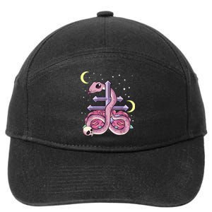 Pastel Goth Kawaii Leviathan Cross Snake Serpent Roses 7-Panel Snapback Hat