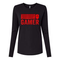 PC Gaming Keyboard Mouse WASD For Computer Gamers Womens Cotton Relaxed Long Sleeve T-Shirt