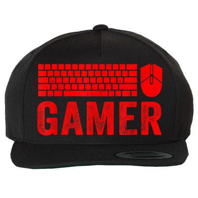 PC Gaming Keyboard Mouse WASD For Computer Gamers Wool Snapback Cap