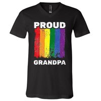 Proud Grandpa L.G.B.T.Q Lgbt Pride G.A.Y Pride Pride Flag V-Neck T-Shirt