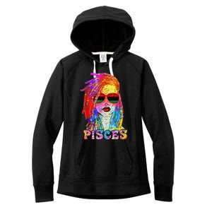 Pisces Girl LocD Hair Art Zodiac Birthday Women's Fleece Hoodie