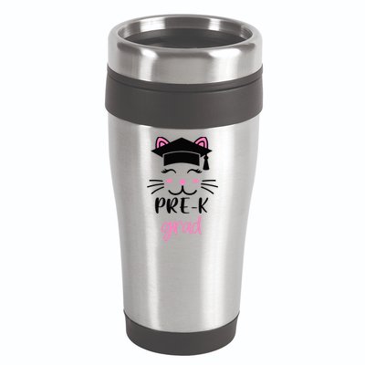 Pre-K Grad Last Day of School Cute Cat Face 16oz Travel Tumbler