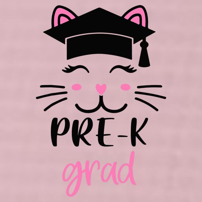 Pre-K Grad Last Day of School Cute Cat Face 25L Jumbo Tote