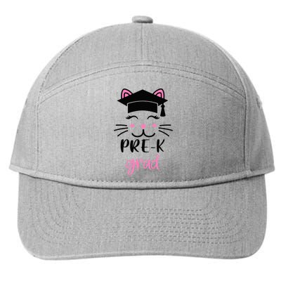 Pre-K Grad Last Day of School Cute Cat Face 7-Panel Snapback Hat