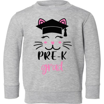 Pre-K Grad Last Day of School Cute Cat Face Toddler Sweatshirt