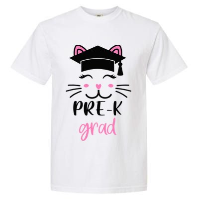 Pre-K Grad Last Day of School Cute Cat Face Garment-Dyed Heavyweight T-Shirt