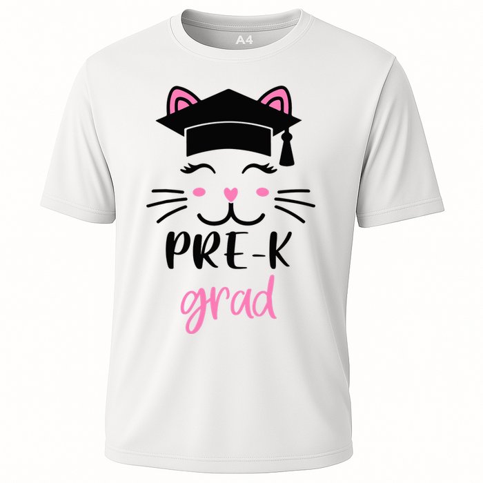 Pre-K Grad Last Day of School Cute Cat Face Cooling Performance Crew T-Shirt