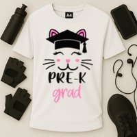 Pre-K Grad Last Day of School Cute Cat Face Cooling Performance Crew T-Shirt