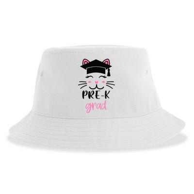 Pre-K Grad Last Day of School Cute Cat Face Sustainable Bucket Hat