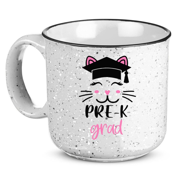 Pre-K Grad Last Day of School Cute Cat Face 15oz Campfire Ceramic Mug