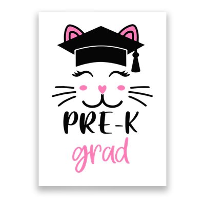 Pre-K Grad Last Day of School Cute Cat Face Poster
