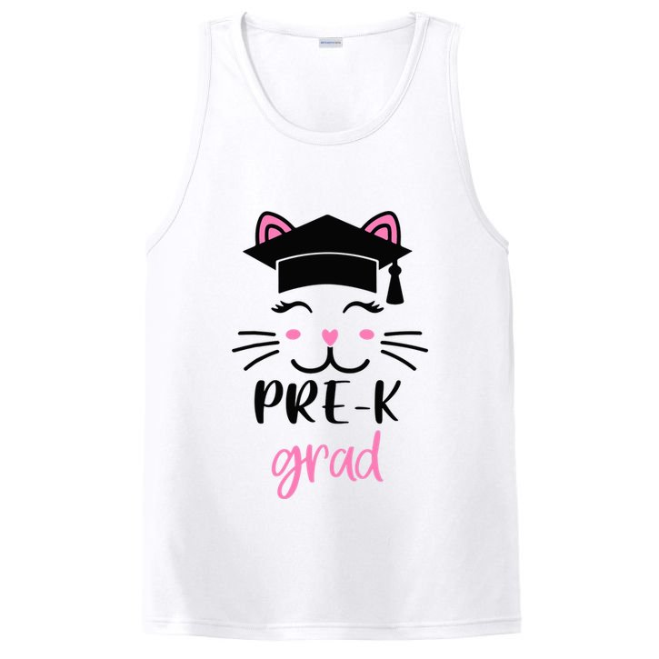 Pre-K Grad Last Day of School Cute Cat Face PosiCharge Competitor Tank