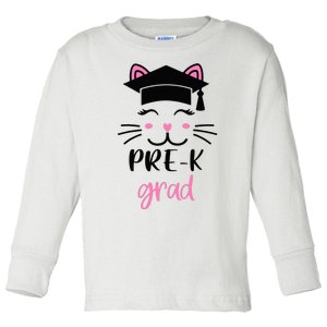 Pre-K Grad Last Day of School Cute Cat Face Toddler Long Sleeve Shirt