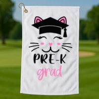 Pre-K Grad Last Day of School Cute Cat Face Golf Towel