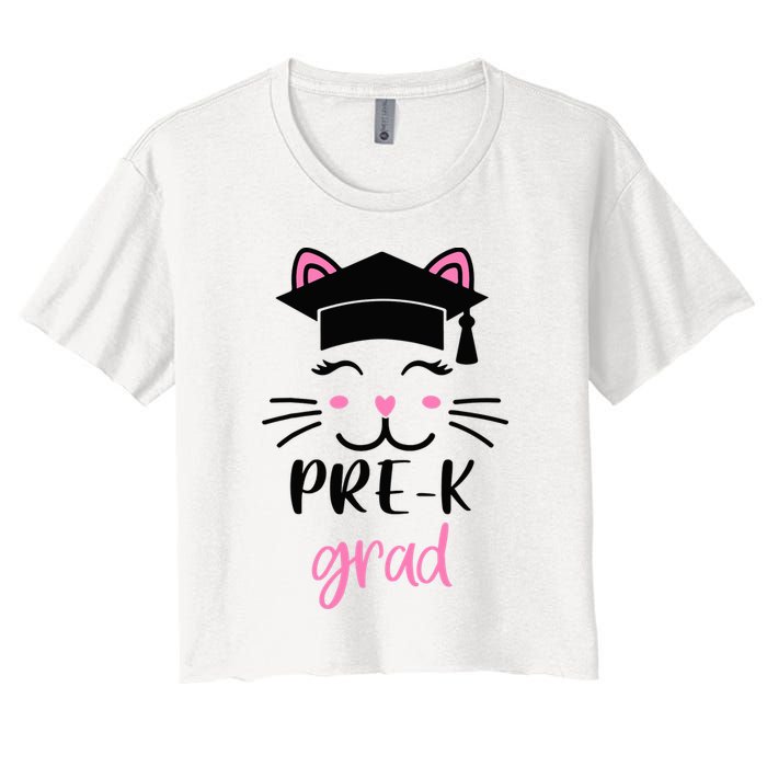 Pre-K Grad Last Day of School Cute Cat Face Crop Top