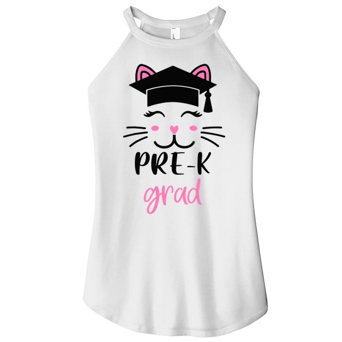 Pre-K Grad Last Day of School Cute Cat Face Women's Perfect Tri Rocker Tank